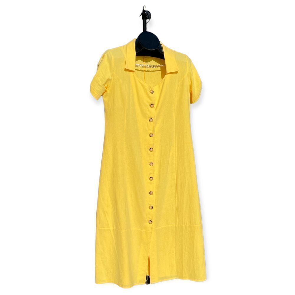 Miss look Yellow Midi Light dress Size L